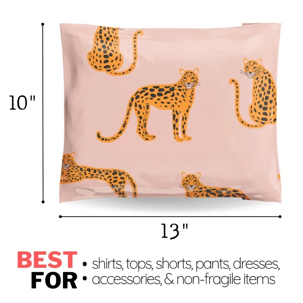 10x13 Polymailers 20 count Pink Cheetah Leopard Novelty Print New